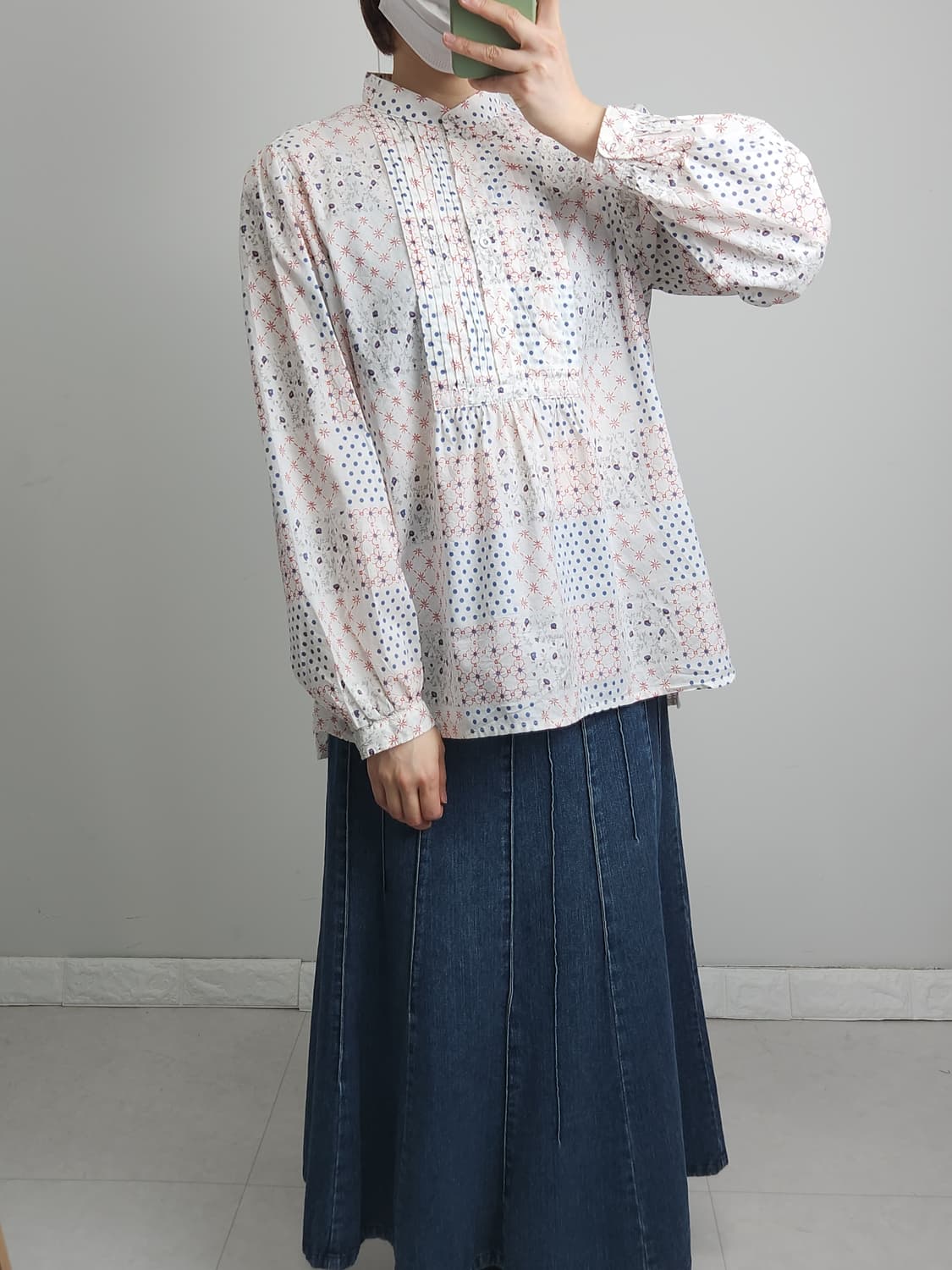 (ines de la fressangeXUNIQLO)핀턱 블라우스 상품이미지2