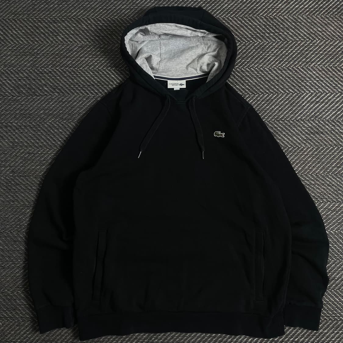 라코스테 자수로고 블랙 미니멀 후드 티셔츠y 3507 상품이미지2
