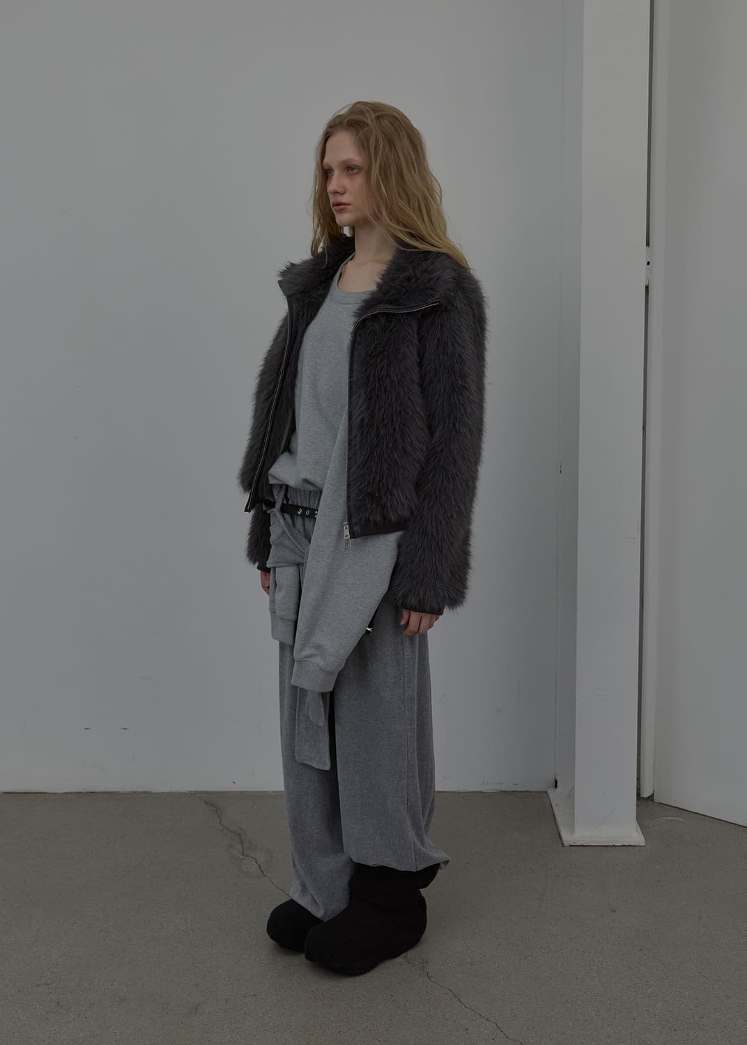 LCDC 뉴 퍼 집업 자켓 그레이 상품이미지3