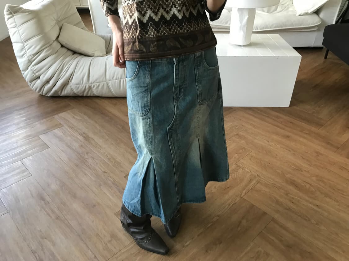 vintage denim skirt 상품이미지2