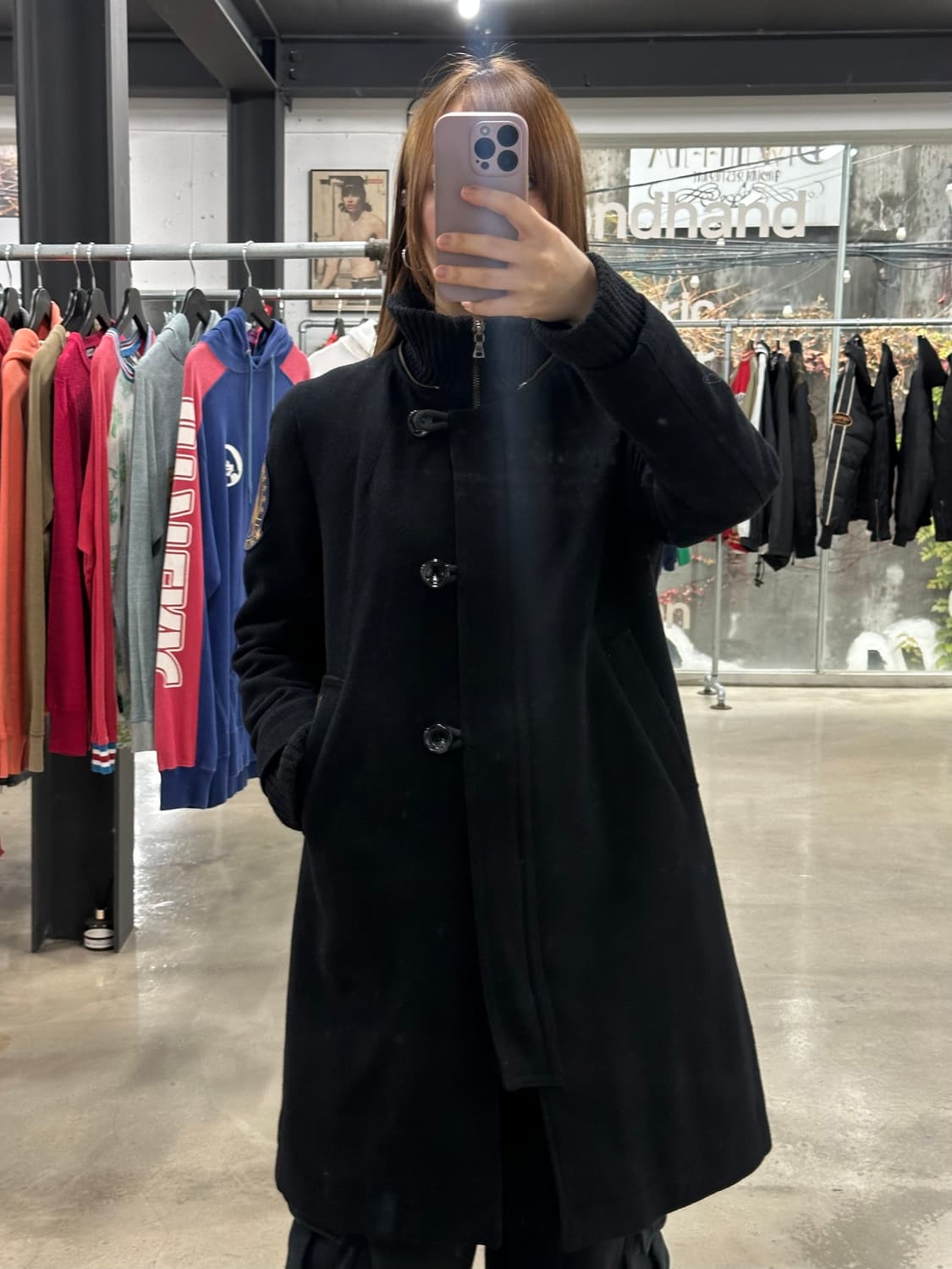 히스테릭글래머 히스걸 하이넥 사선버튼 슬릿 울 코트 상품이미지4