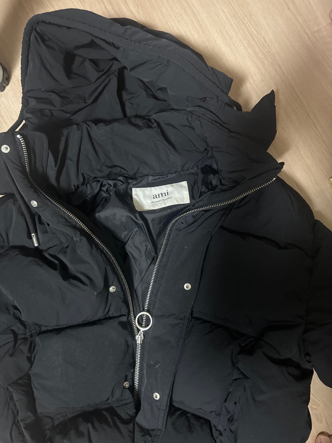 아미 하트 로고 패치 다운 블랙s 상품이미지2