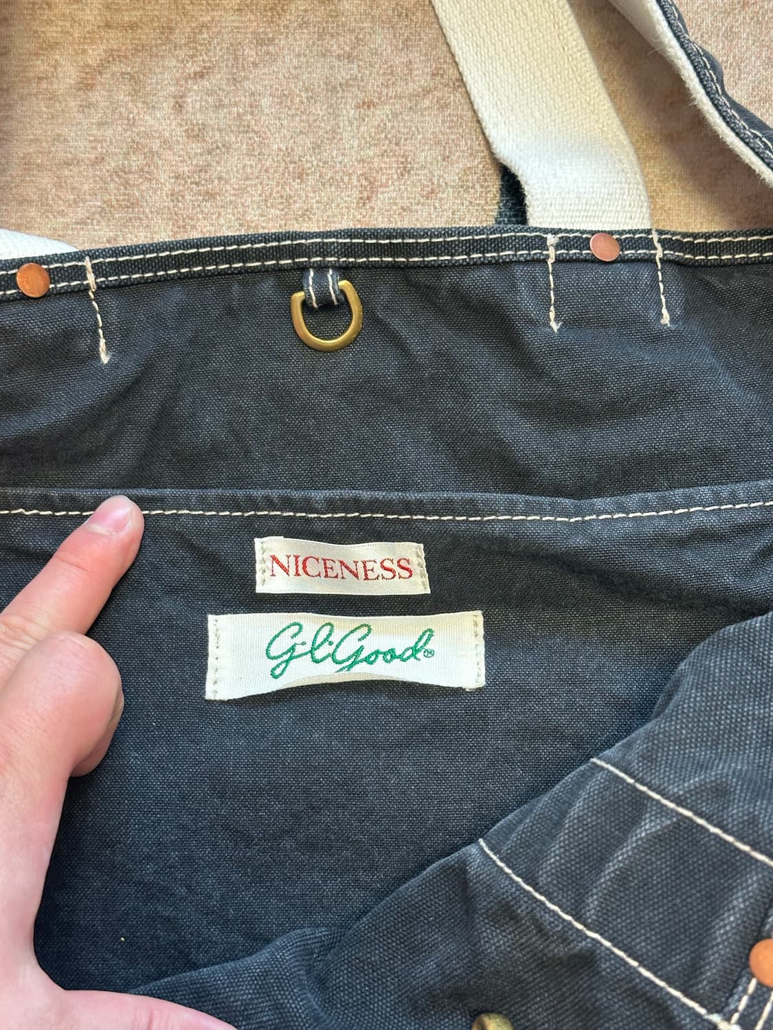 나이스네스(NICENESS)  L.lesh  숄더 토트백 블랙 상품이미지3