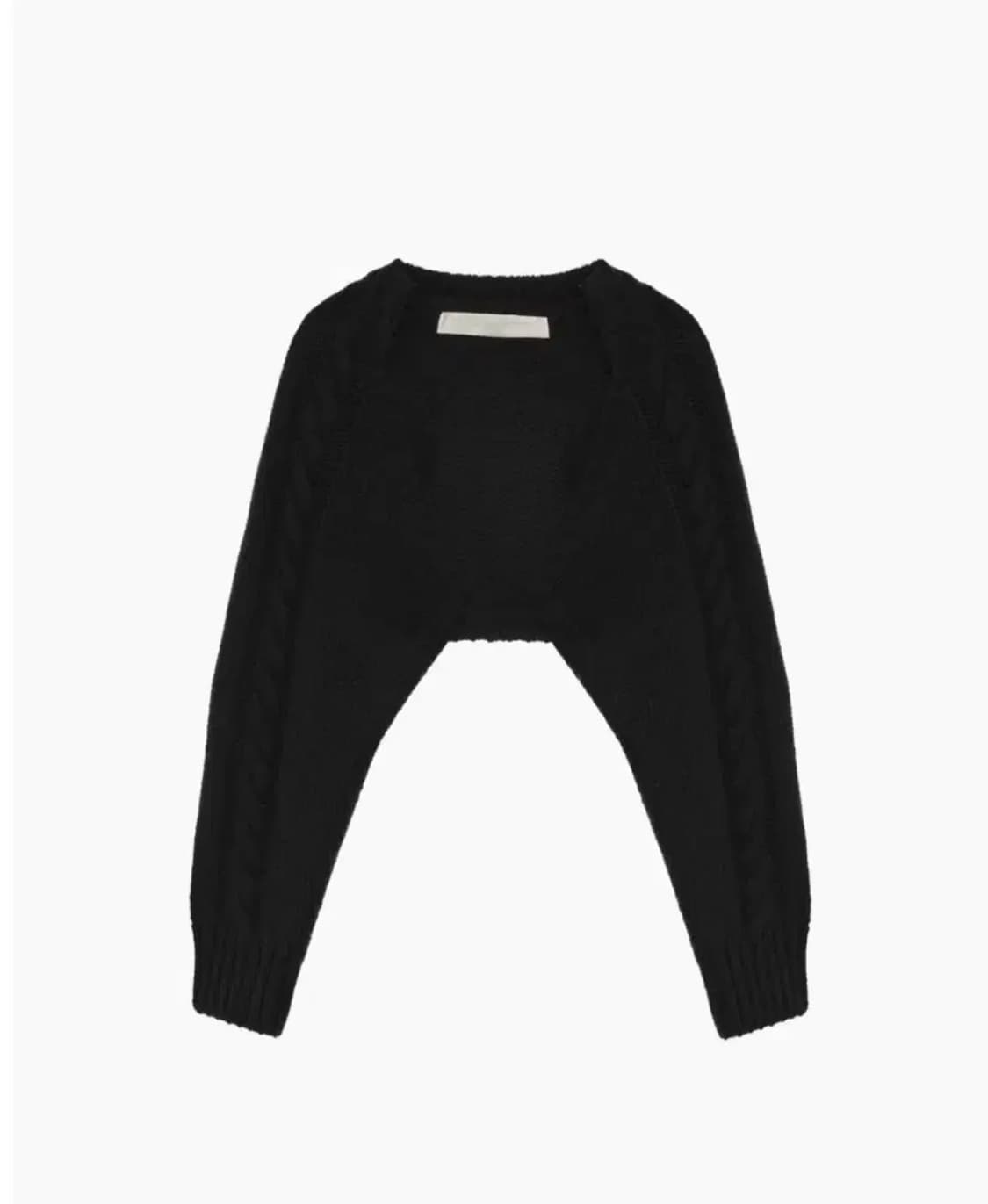 Open yy 케이블 볼레로 니트 가디건 / 블랙 상품이미지1