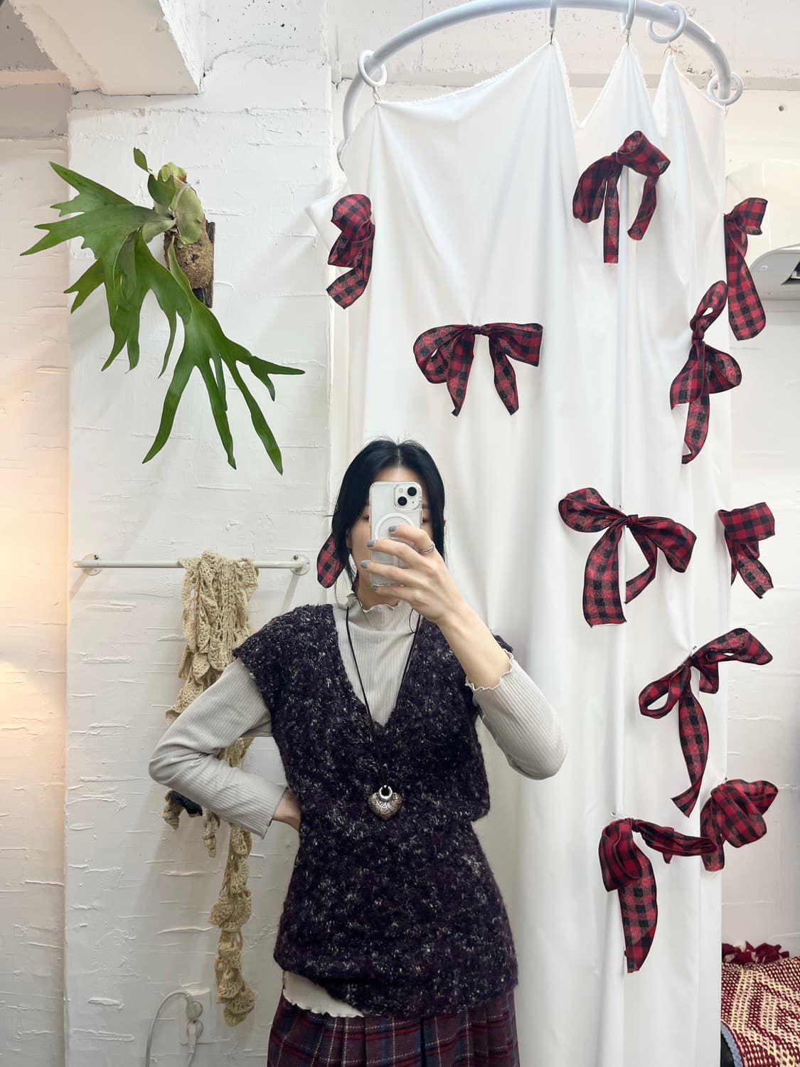 Deep violet knit vest 상품이미지2