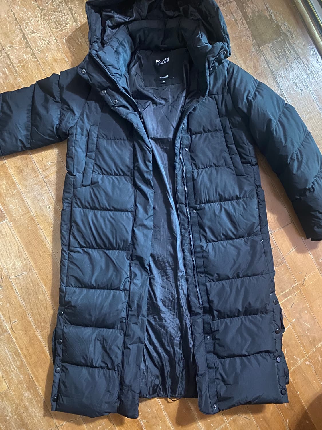 탑텐 여성 폴라리스 덕다운 롱패딩 85 블랙 상품이미지1