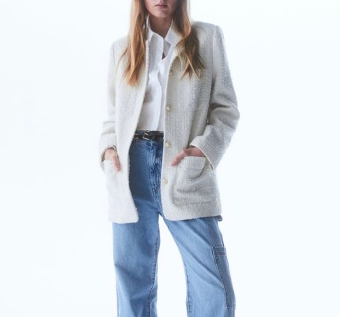 H&M 트위드자켓 부클 블레이저 오버핏 XL 미착용 상품이미지6