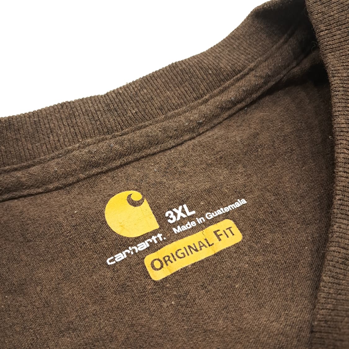 Co770 3XL 칼하트 브라운 라운드 긴팔 티셔츠 상품이미지4
