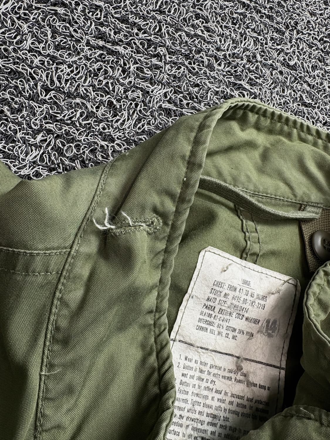 카본힐 MFG 오리지널 미군 M-65 피쉬테일 개파카 2597 상품이미지5