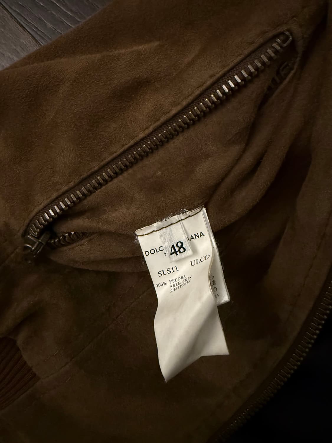 [48]돌체앤가바나 아카이브 브라운스웨이드 블루종<2002>레더카코트;) 상품이미지6