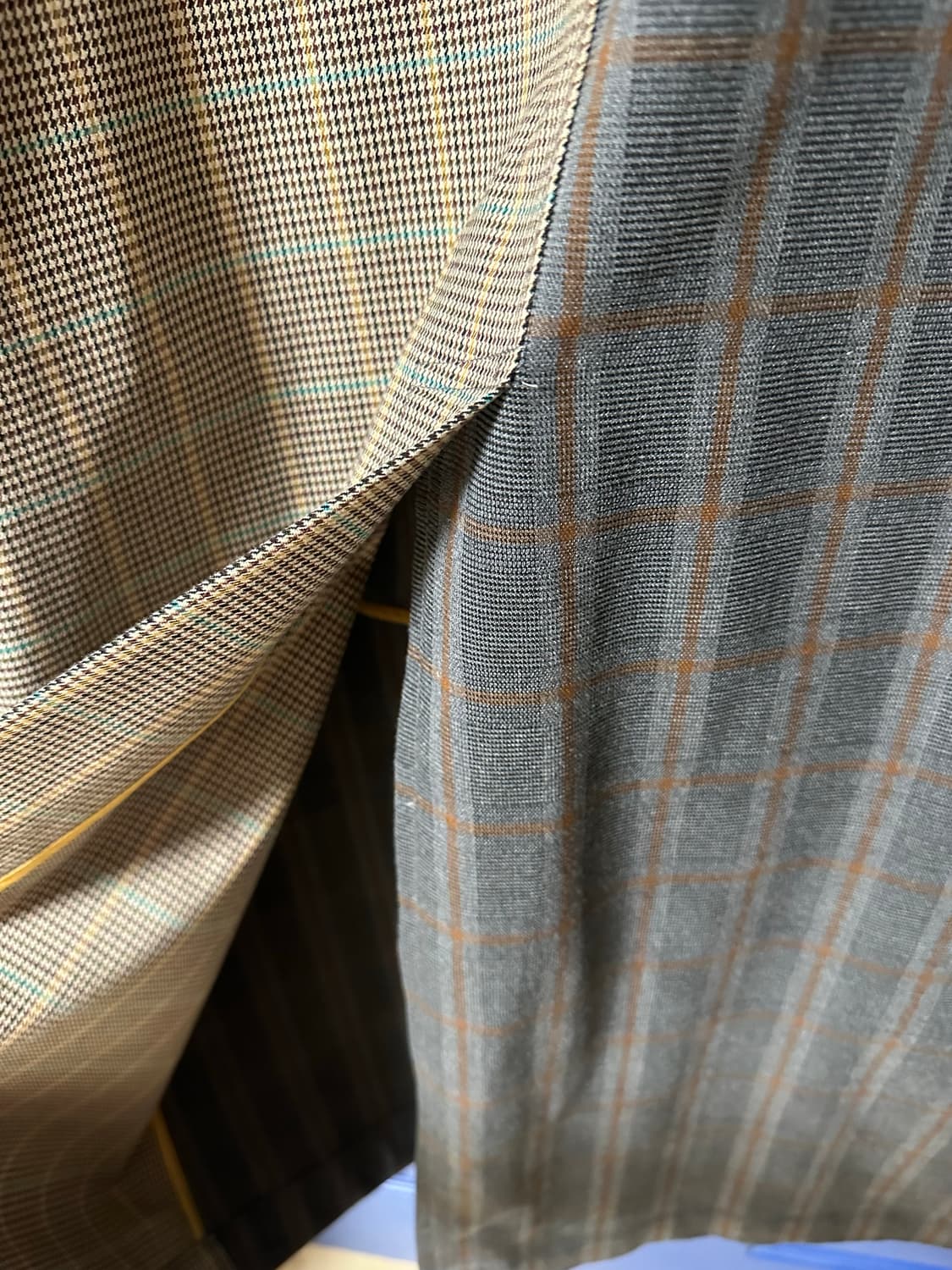 앤더슨벨 체크 패치워크 후드 코트 상품이미지5