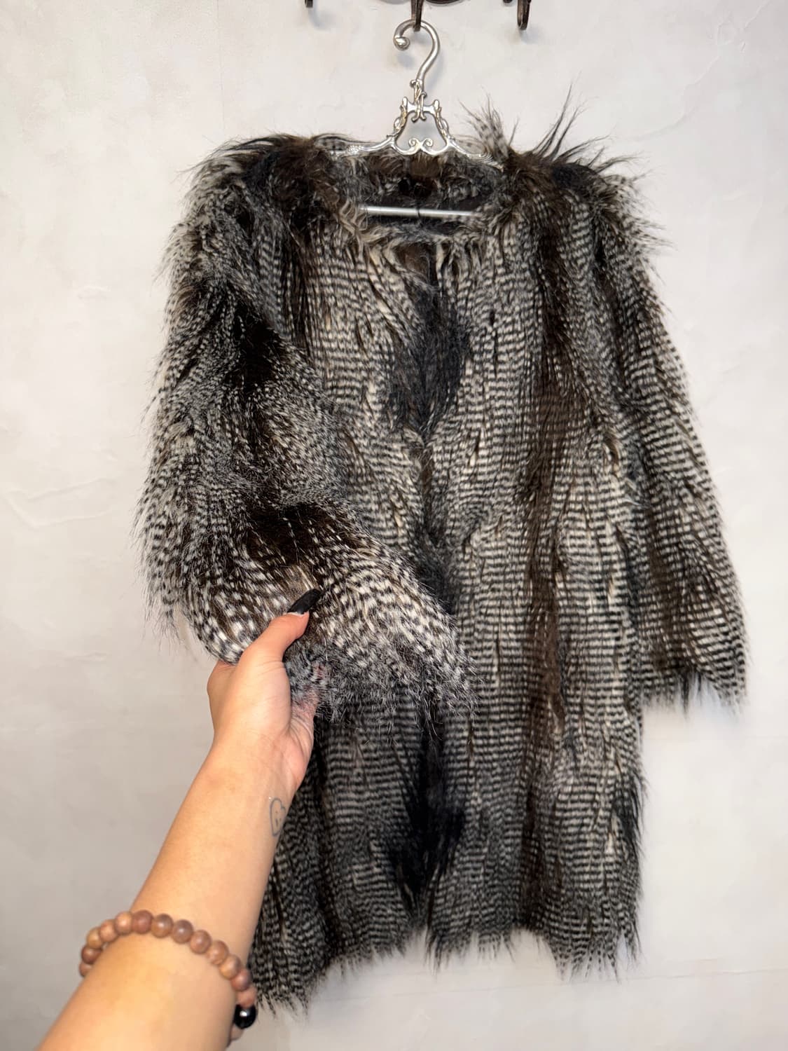 Mixed brown grunge fake fur coat 상품이미지2