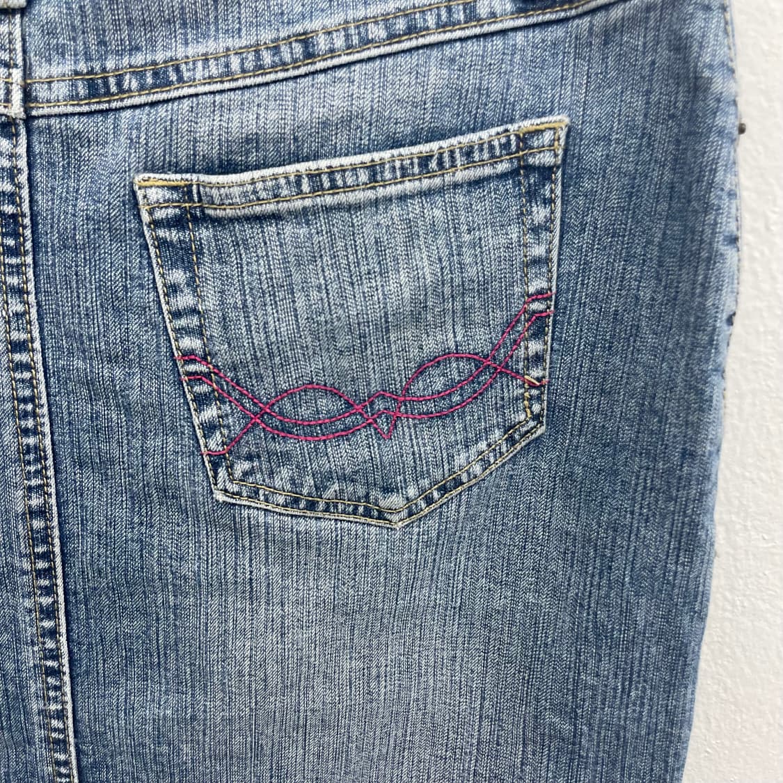 light blue lace trim denim skirt 상품이미지4