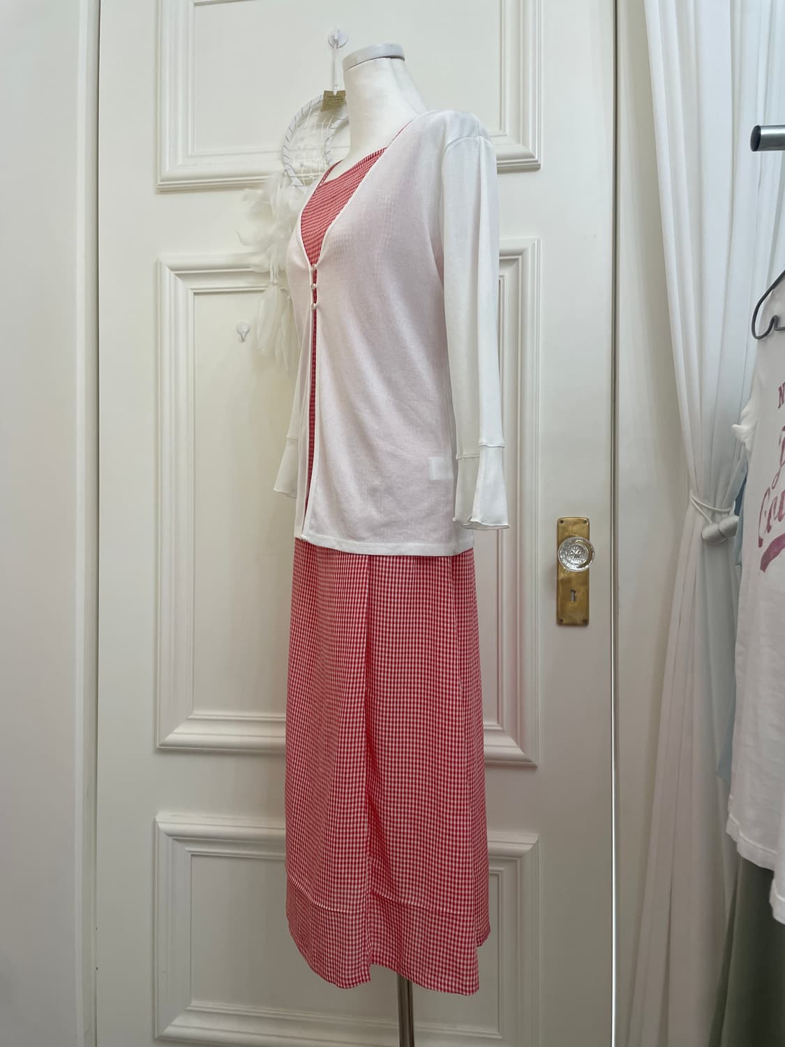 white 3button summer cardigan(size-L) 상품이미지3