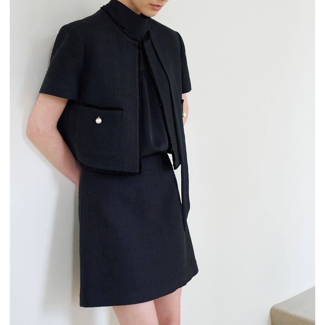 RENEJ 트위드 셋업 재킷&스커트 S  상품이미지1