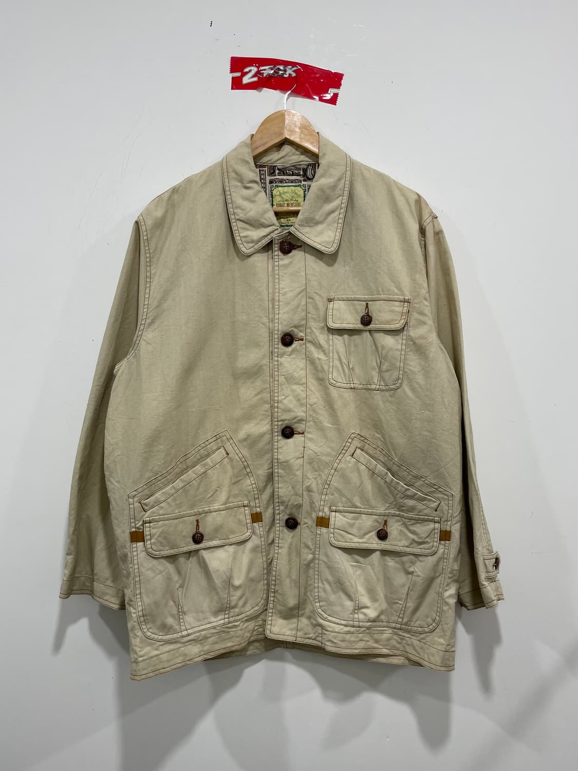 90‘s Jpn Cubic Measure 린넨 사파리 초어자켓 상품이미지2