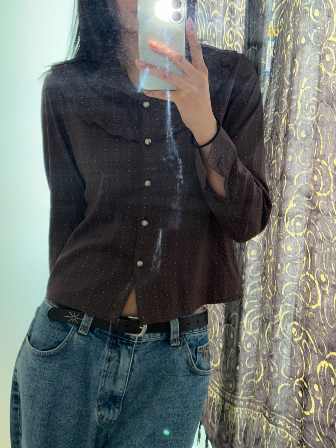 에스닉 브라운 블라우스 상품이미지1