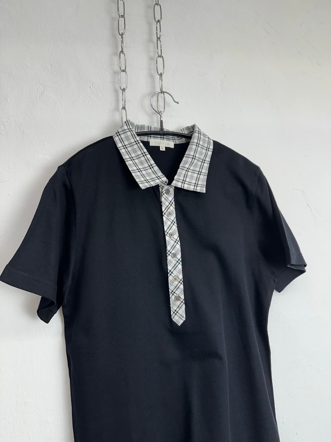 Check Collar Half Polo T-shirt 상품이미지3