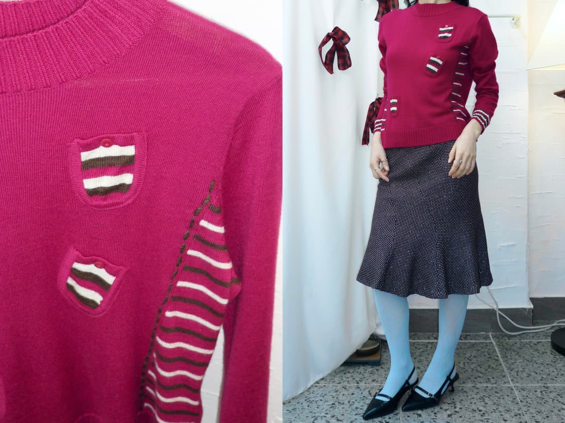 Plum mini pockets knit 상품이미지1