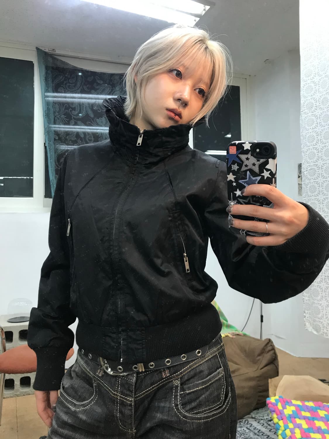 코데즈컴바인 여성 하이넥 바람막이 자켓  상품이미지2