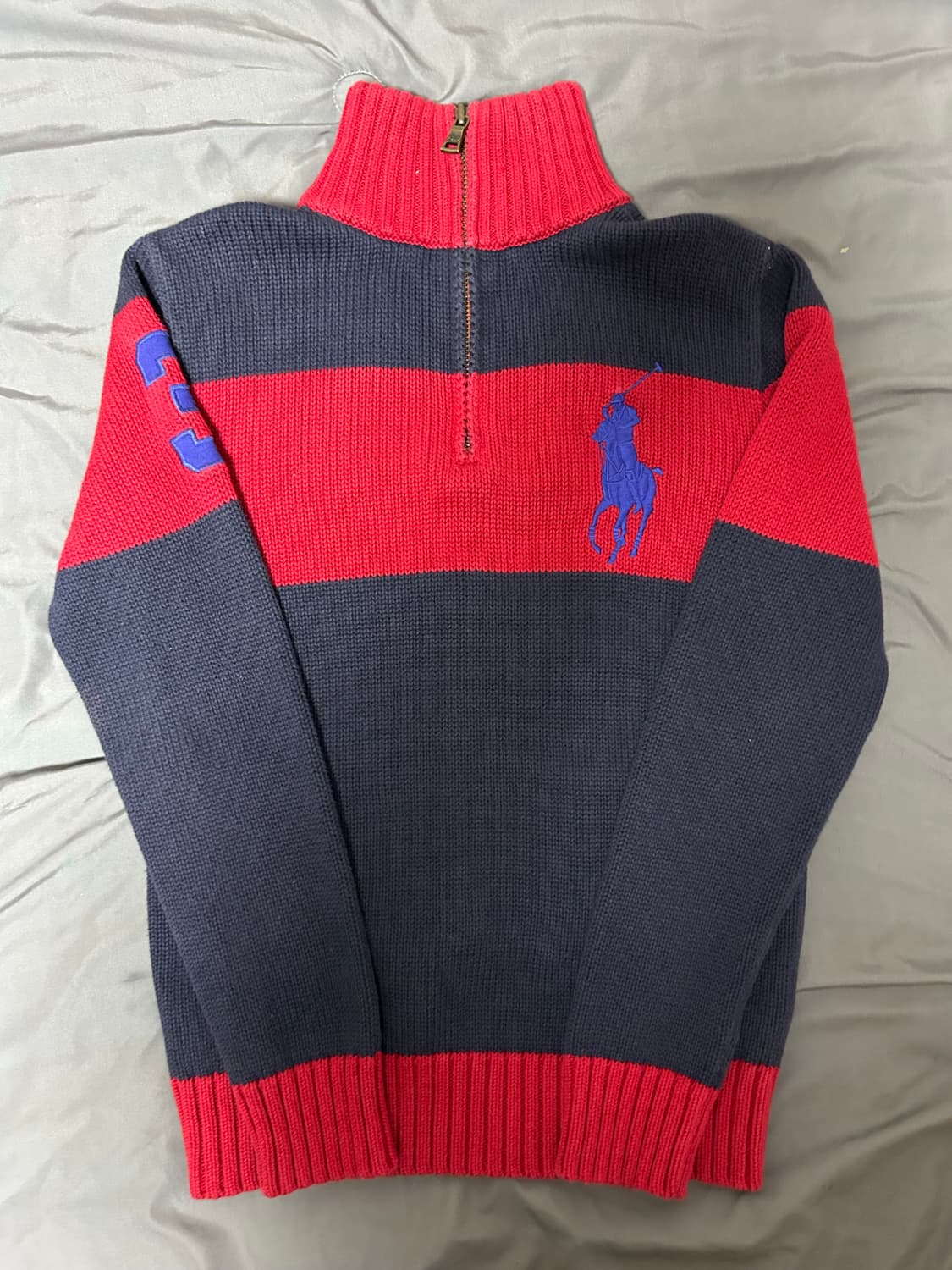 폴로 랄프로렌 빅포니 반집업 니트M 상품이미지1