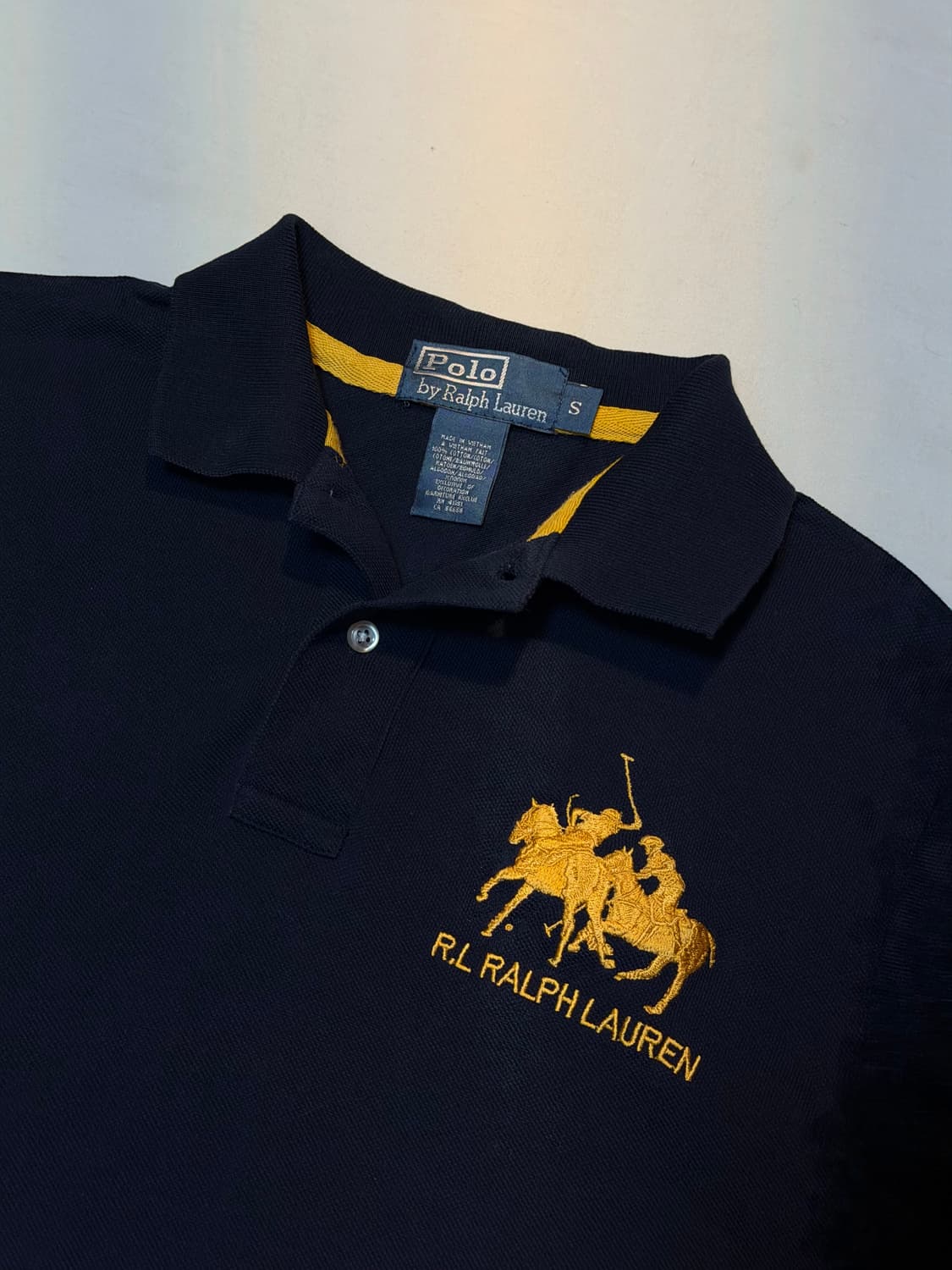폴로 랄프로렌 빅포니 카라티 네이비 옐로우 상품이미지2