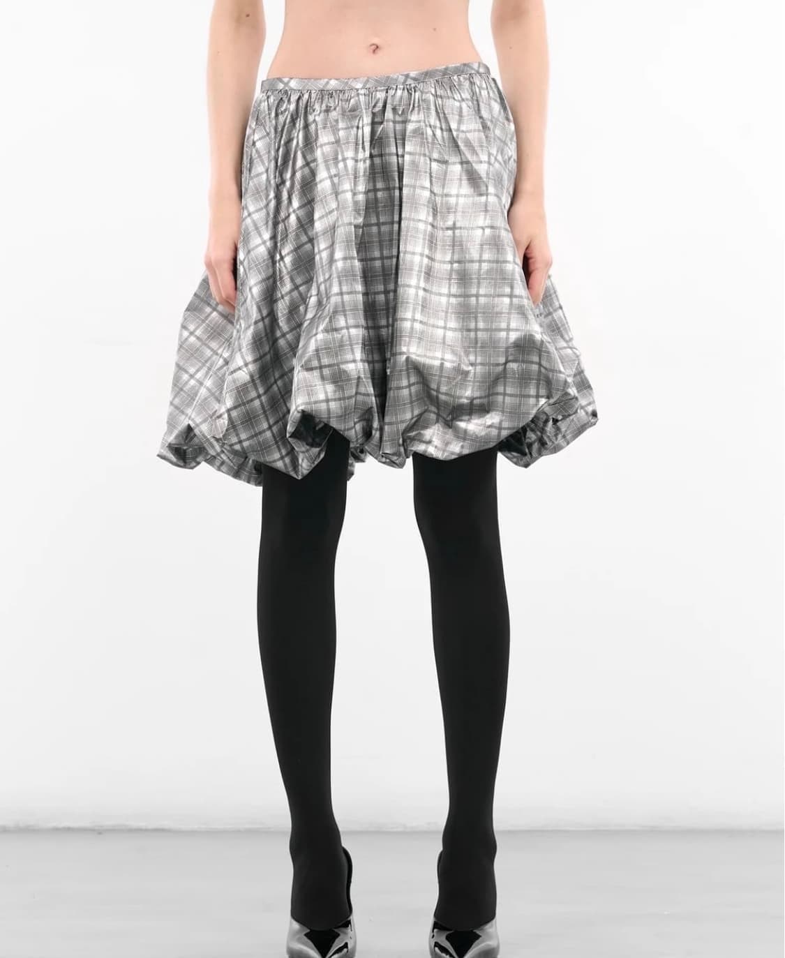 (S,M) 애슐리 윌리엄스 멜로 체크 퍼프 스커트 상품이미지5