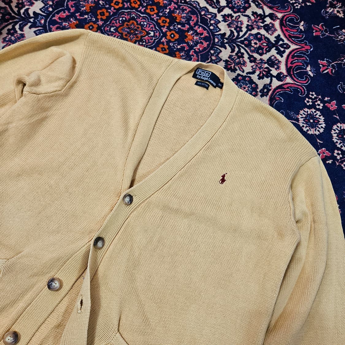 폴로랄프로렌 90's 베이지 코튼 루즈핏 가디건 105size 상품이미지2