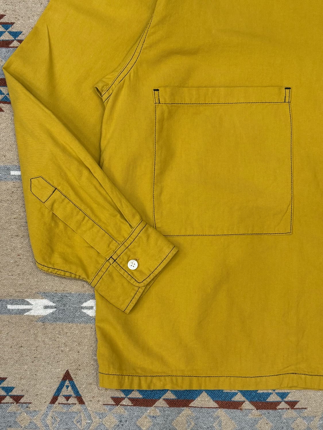 [M][100] 카브엠트 코튼 트윌 오픈 셔츠 머스타드 상품이미지3