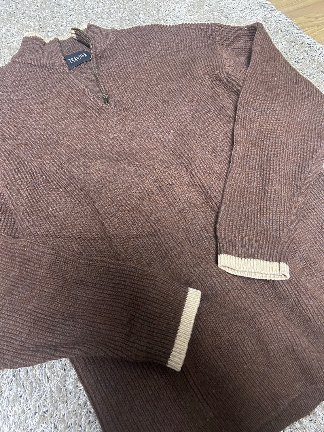 일본판 트래딩 반집업 울 니트 사이즈 105~110 상품이미지2