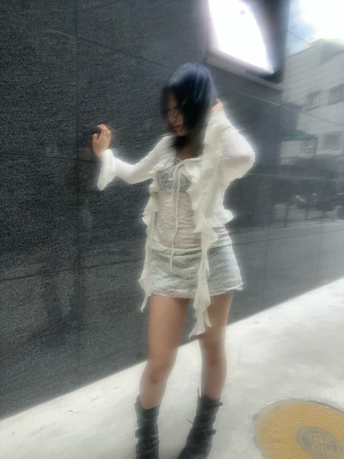 damaged frill cardigan 상품이미지1
