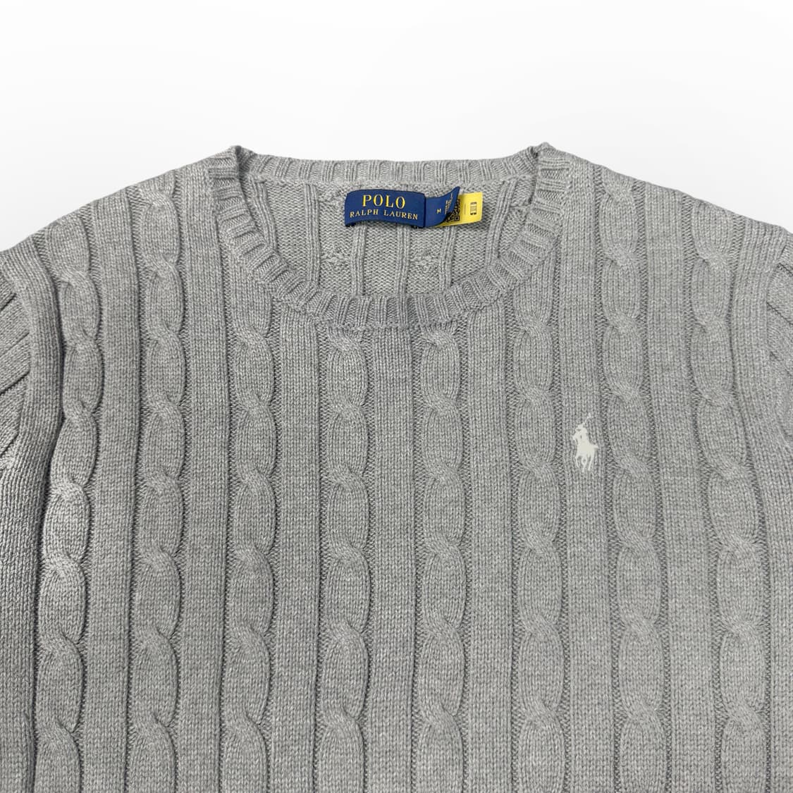 (M) 폴로 랄프로렌 QR라벨 여성 케이블 니트 그레이 상품이미지2