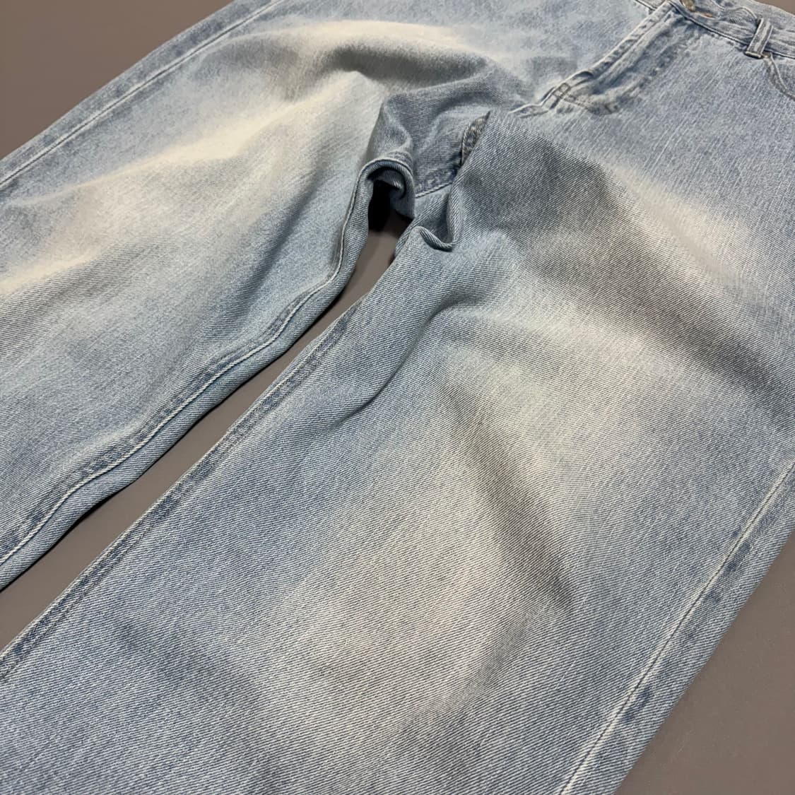 INHERIT 라이트블루컬러 워시드 루즈 와이드 데님 팬츠 상품이미지4