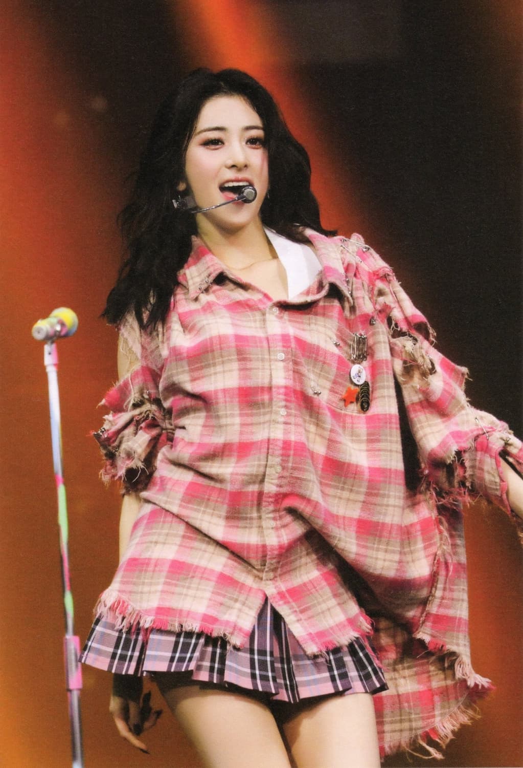 알써틴 r13 체크 셔츠 핑크 아이보리 허윤진님 착용 m 상품이미지5