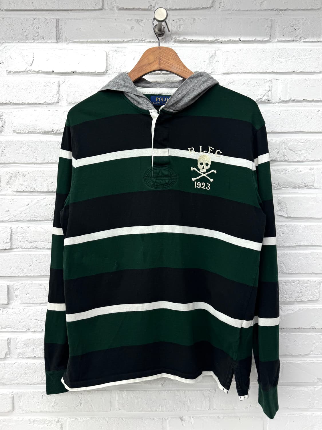 폴로 그린 해골 럭비후드티셔츠  상품이미지1