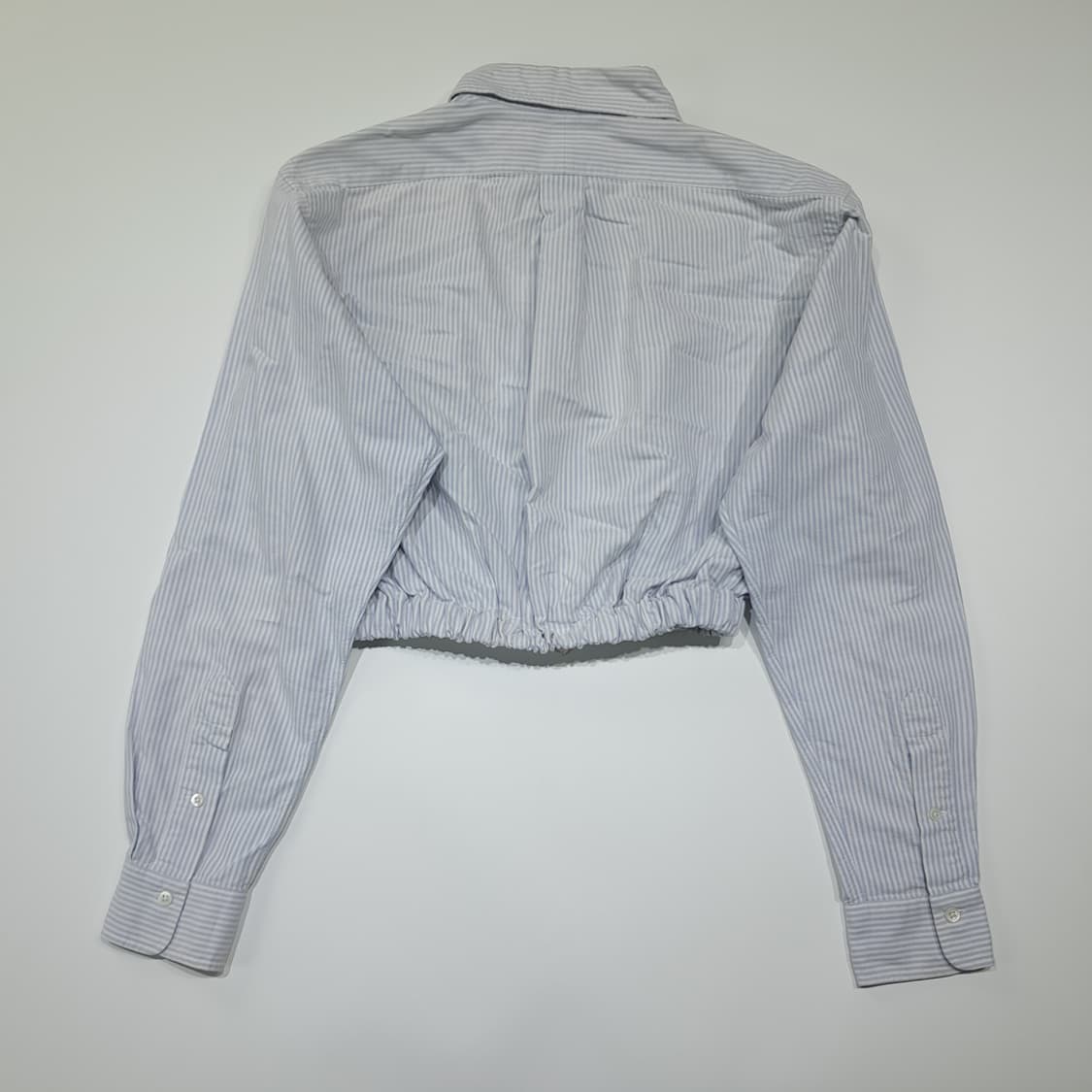 CK068 FREE 폴로 90s 리메이크 클래식 블루 스트라이프 크롭  상품이미지5