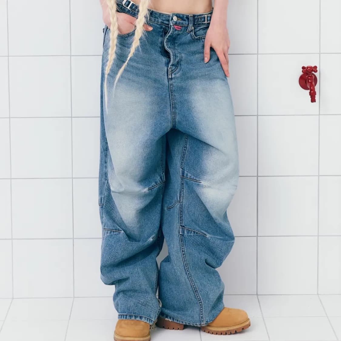 에즈이프캘리 디스트로이드 비조 팬츠 (블루 M) 상품이미지5