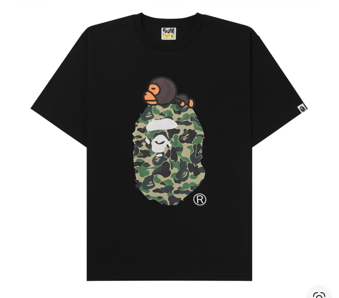 베이프 베이비 마일로 카모 그린 블랙 반팔 상품이미지1