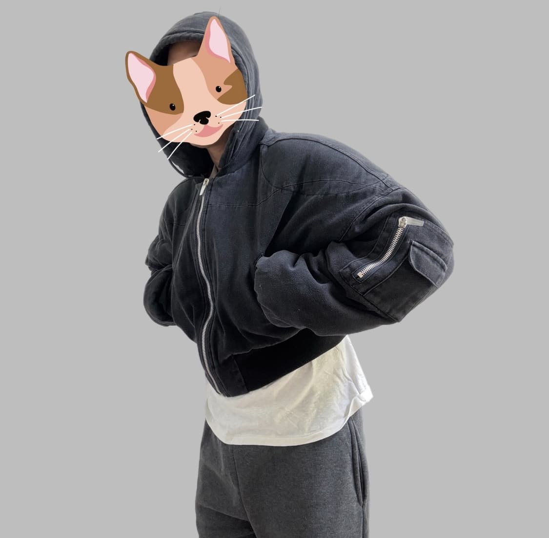 ARNO DE FRANCE 25ss 크롭 후드 머슬 봄버 상품이미지1