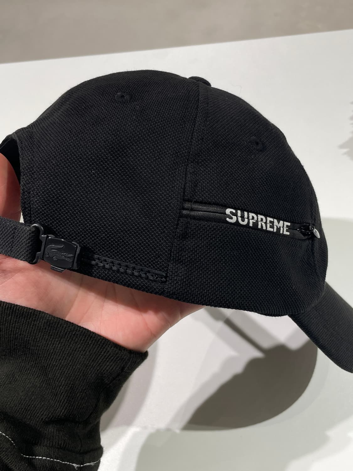 슈프림 x 라코스테 블랙 피케 6 패널 볼캡 상품이미지8