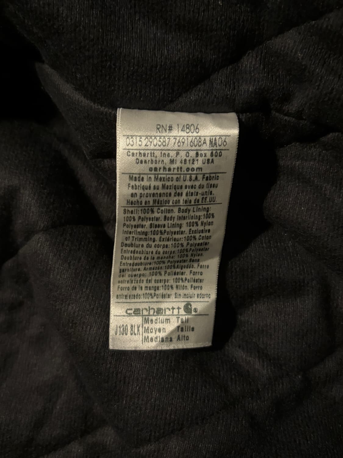 칼하트 액티브 J130 BLK M/T 상품이미지7