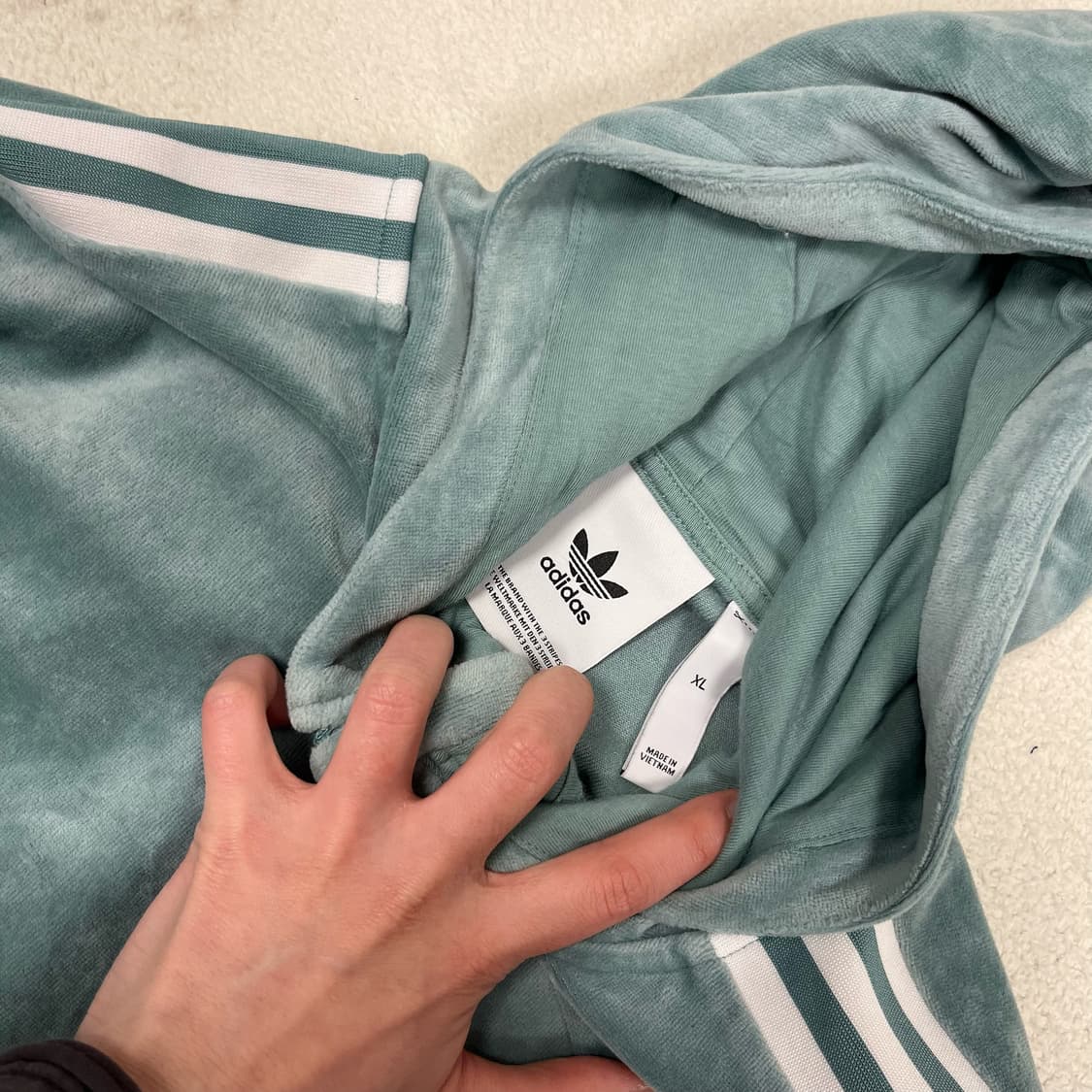 Adidas Mint Cozy Velour Half-zip Hoodie  상품이미지6