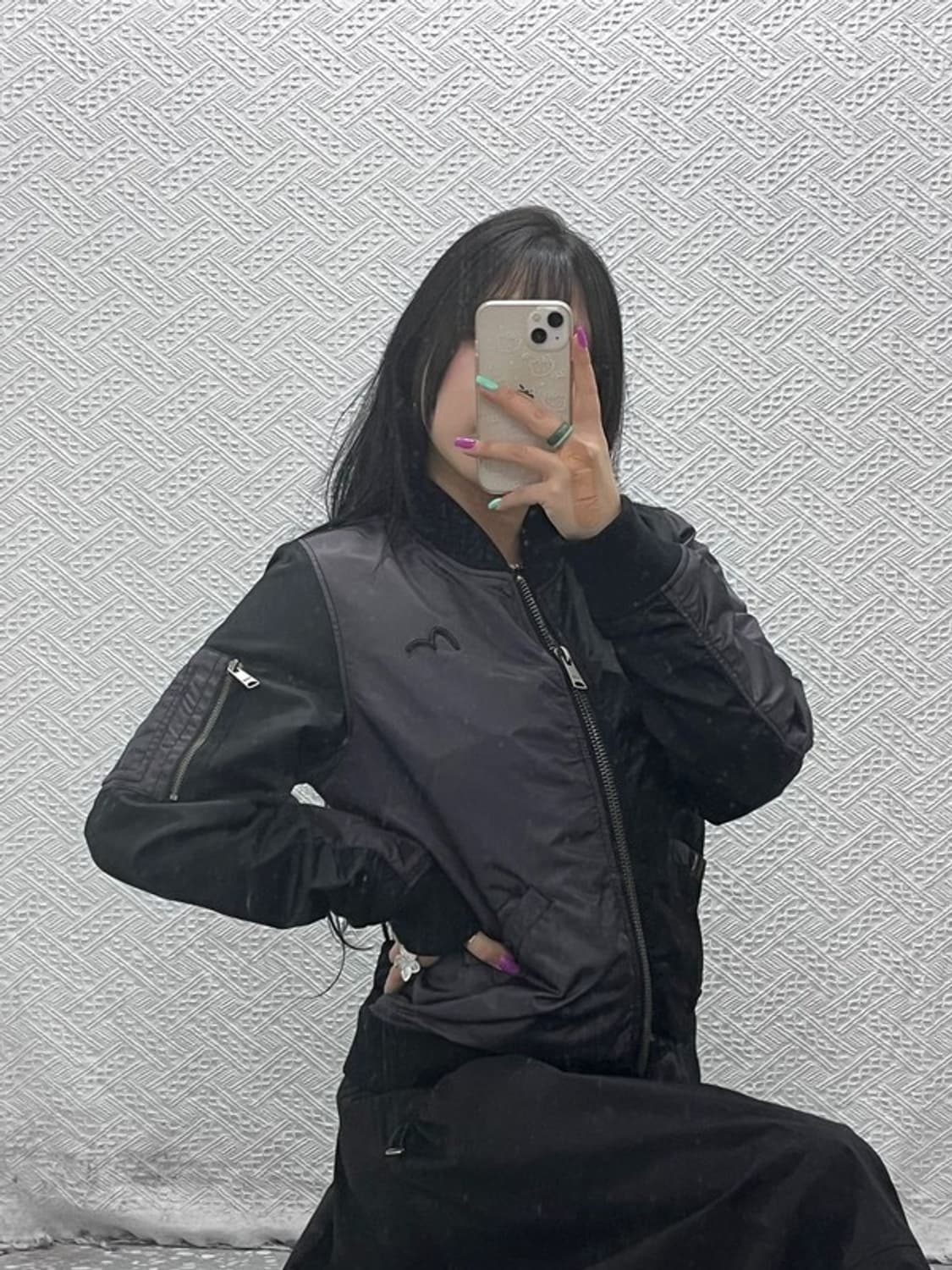 에비수 배색 블루종 항공점퍼 자켓 90 C07329 상품이미지2