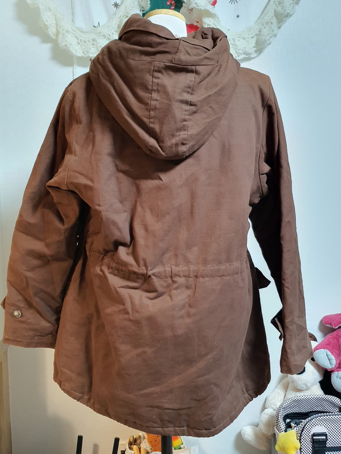 [빈티지] 브라운 후드 숏 야상 점퍼 상품이미지3