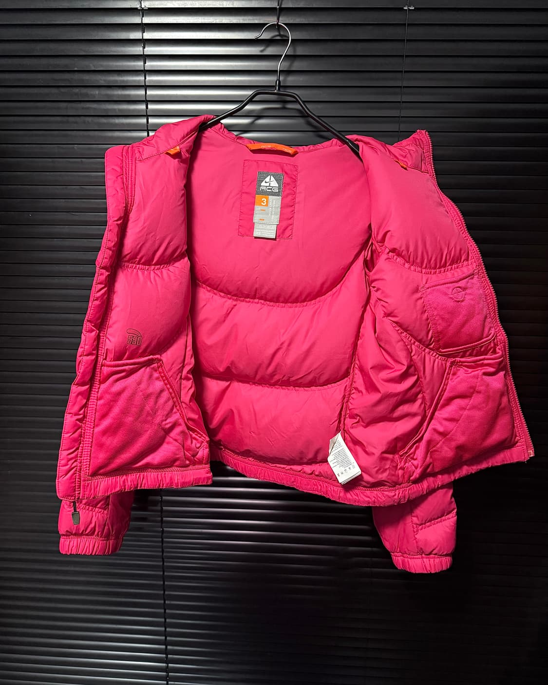 나이키 acg 핫핑크 550 하이넥 구스 다운 거위 패딩 경량 xs 85 상품이미지7
