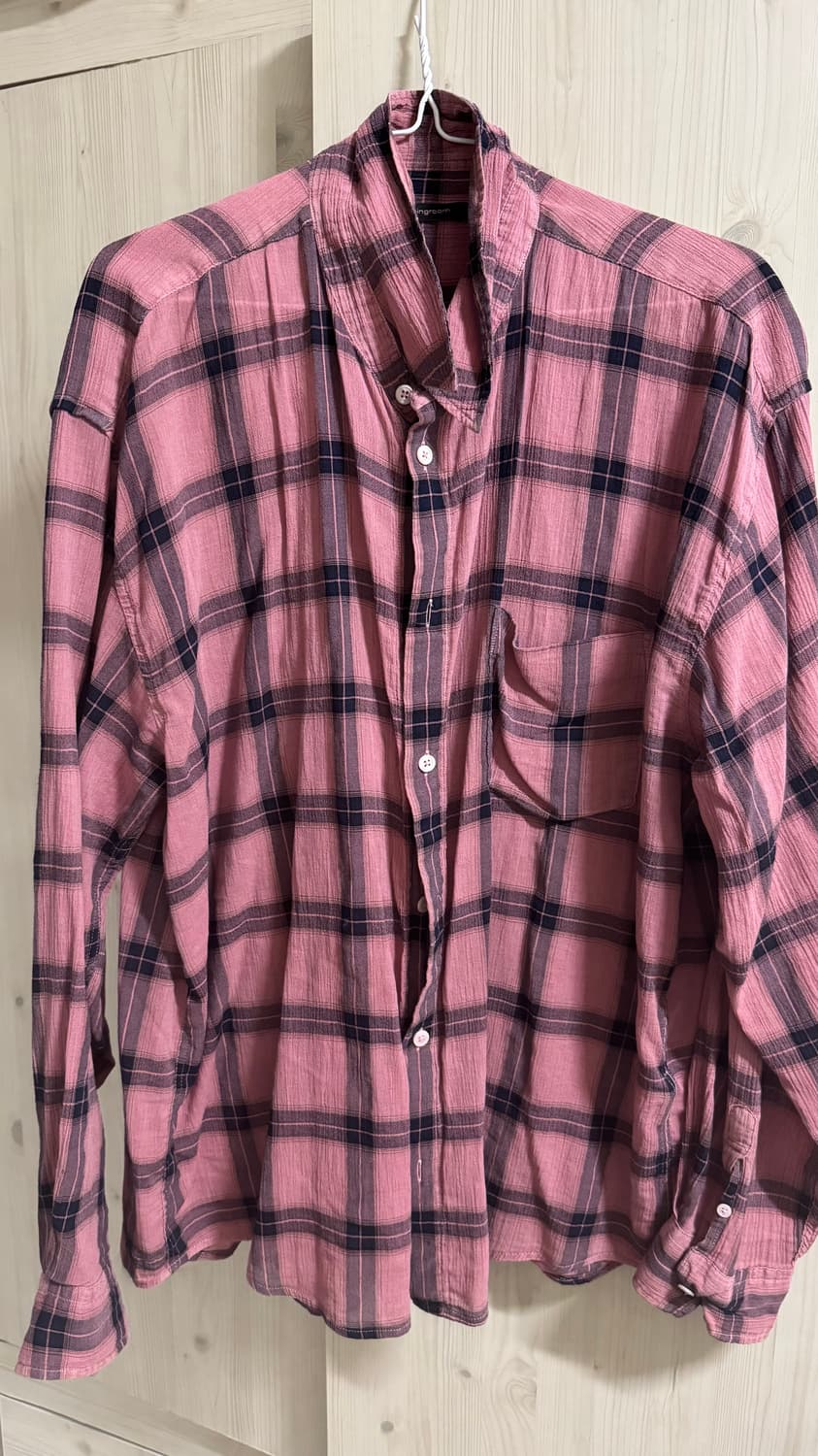  [3] Classic Shirt Over Dyed Check Pink 상품이미지3