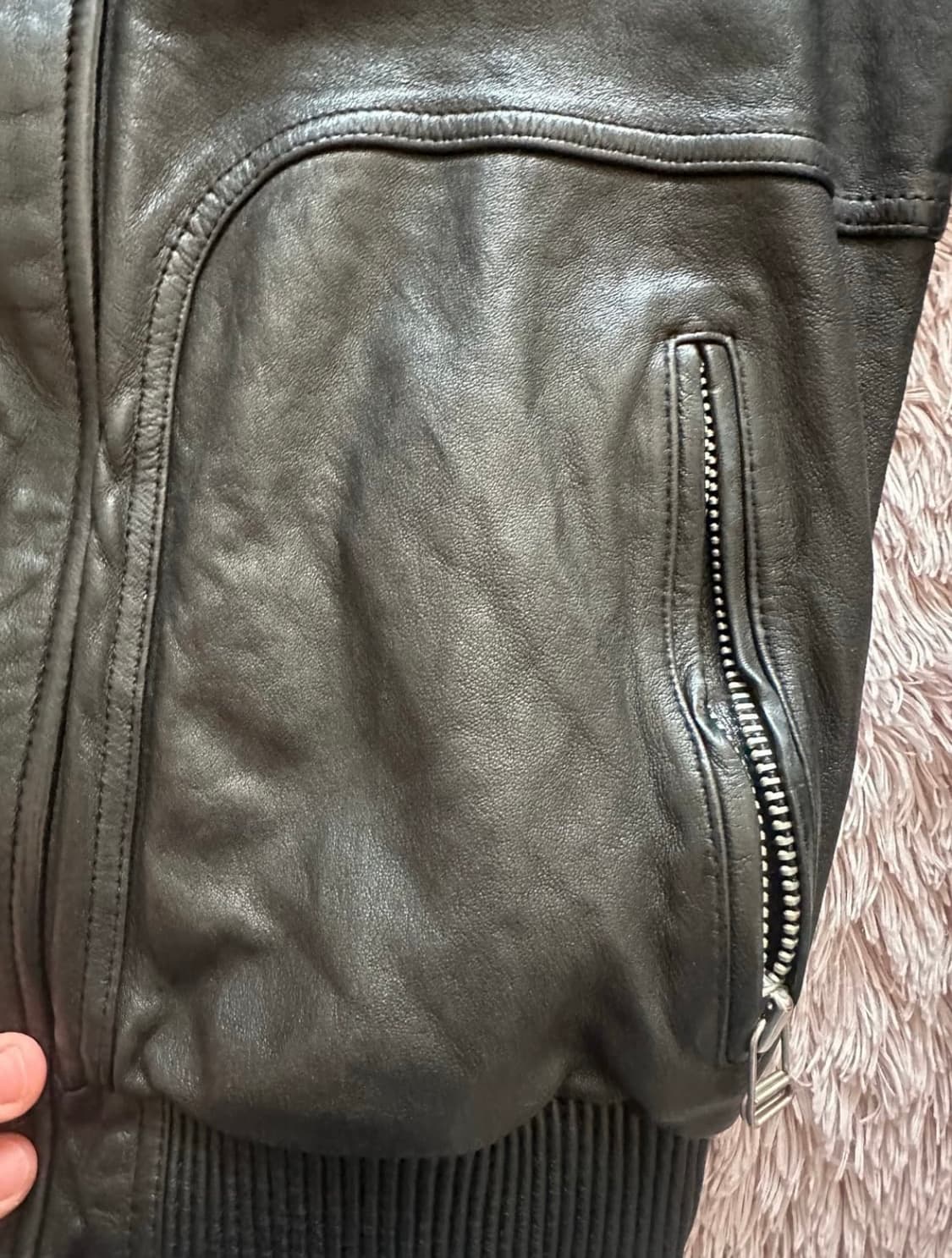 양 가죽 자켓  L (블루종) 상품이미지4