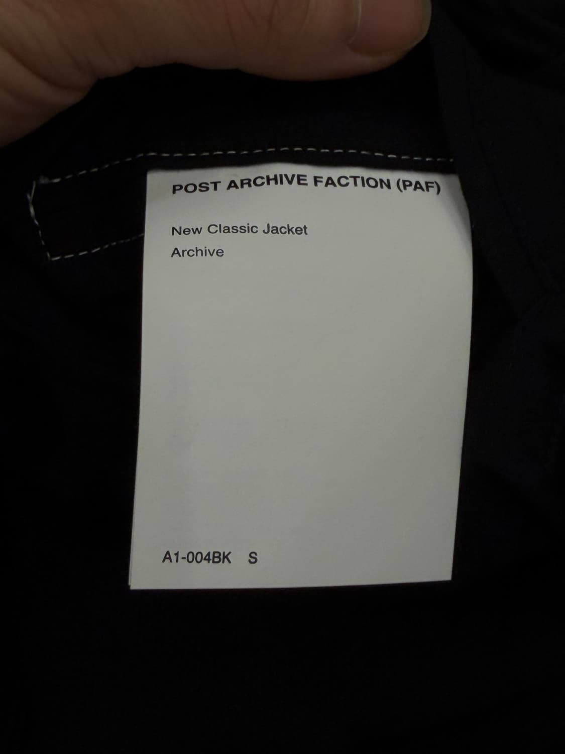 포스트아카이브팩션PAF New Classic Jacket 블랙 S 상품이미지7