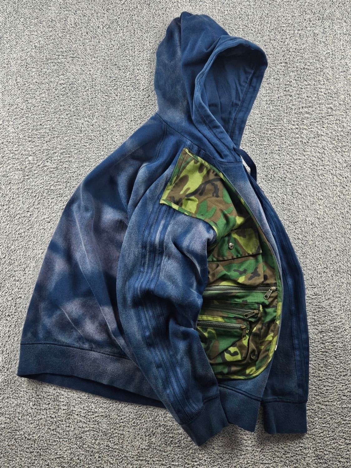 아디다스 포켓베스트 다잉 커스텀 스웻 후드 집업 ( XL )/ 10997 상품이미지4