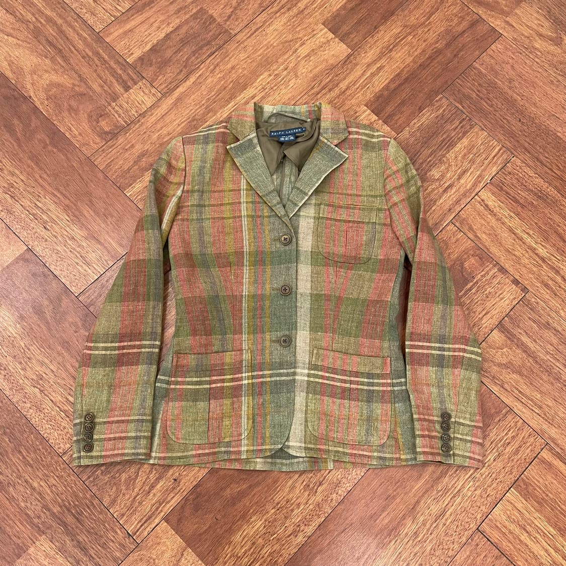 폴로 린넨 체크 블레이저 자켓  상품이미지1